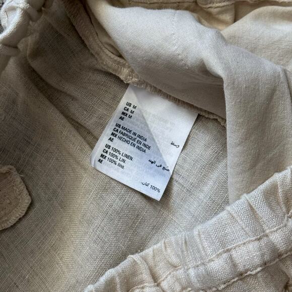 Charter Club Linen Luxury Womens Pant Size M Tan/Natural GUC - Picture 6 of 8